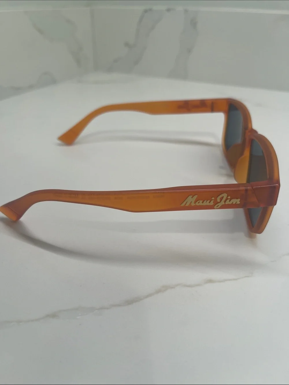 Maui Jim Kuniahi AF Sunglasses in Matte Transparent Orange with Case and Cloth